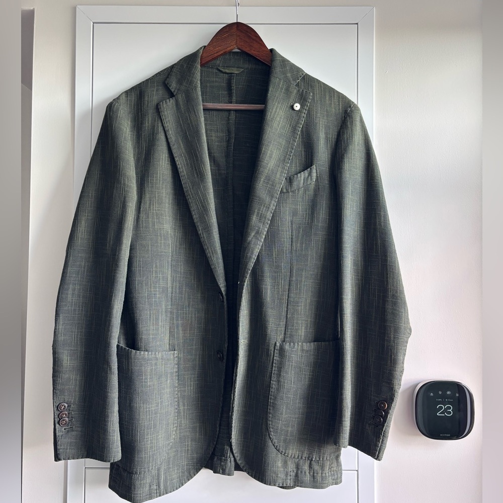 LBM 1911 Limited Edition Olive Blazer (US 38R) – Cotton/Flax/Silk